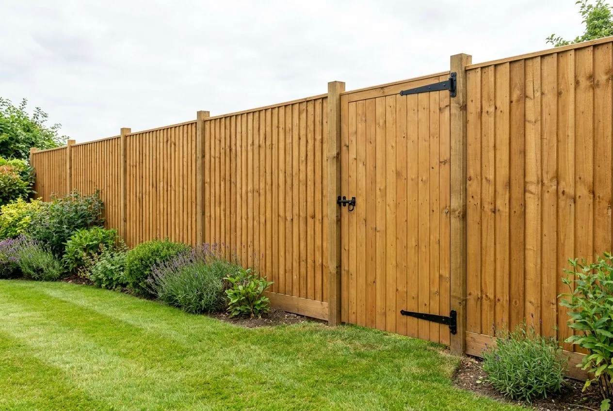 New closeboard fence with a matching gate