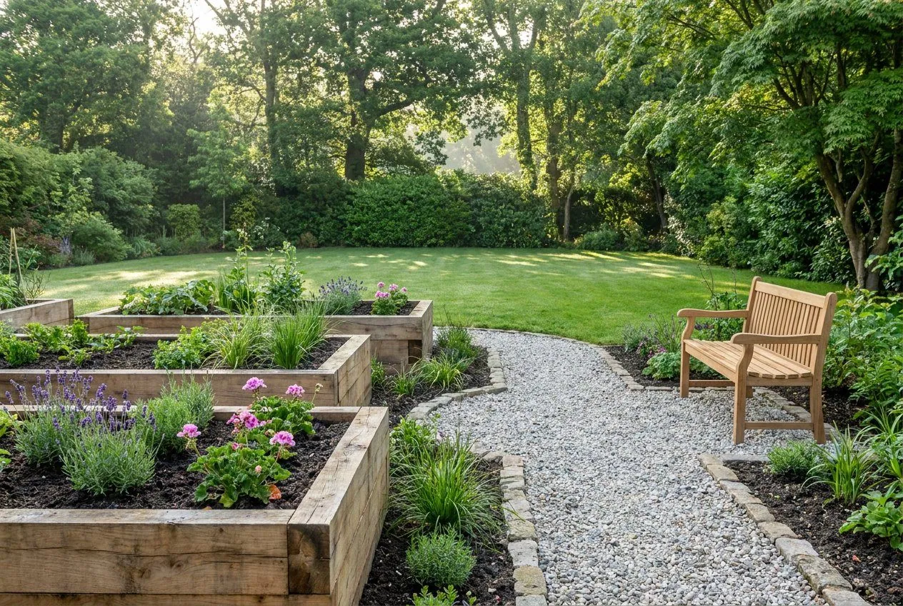 Garden makeover with new planting and beds