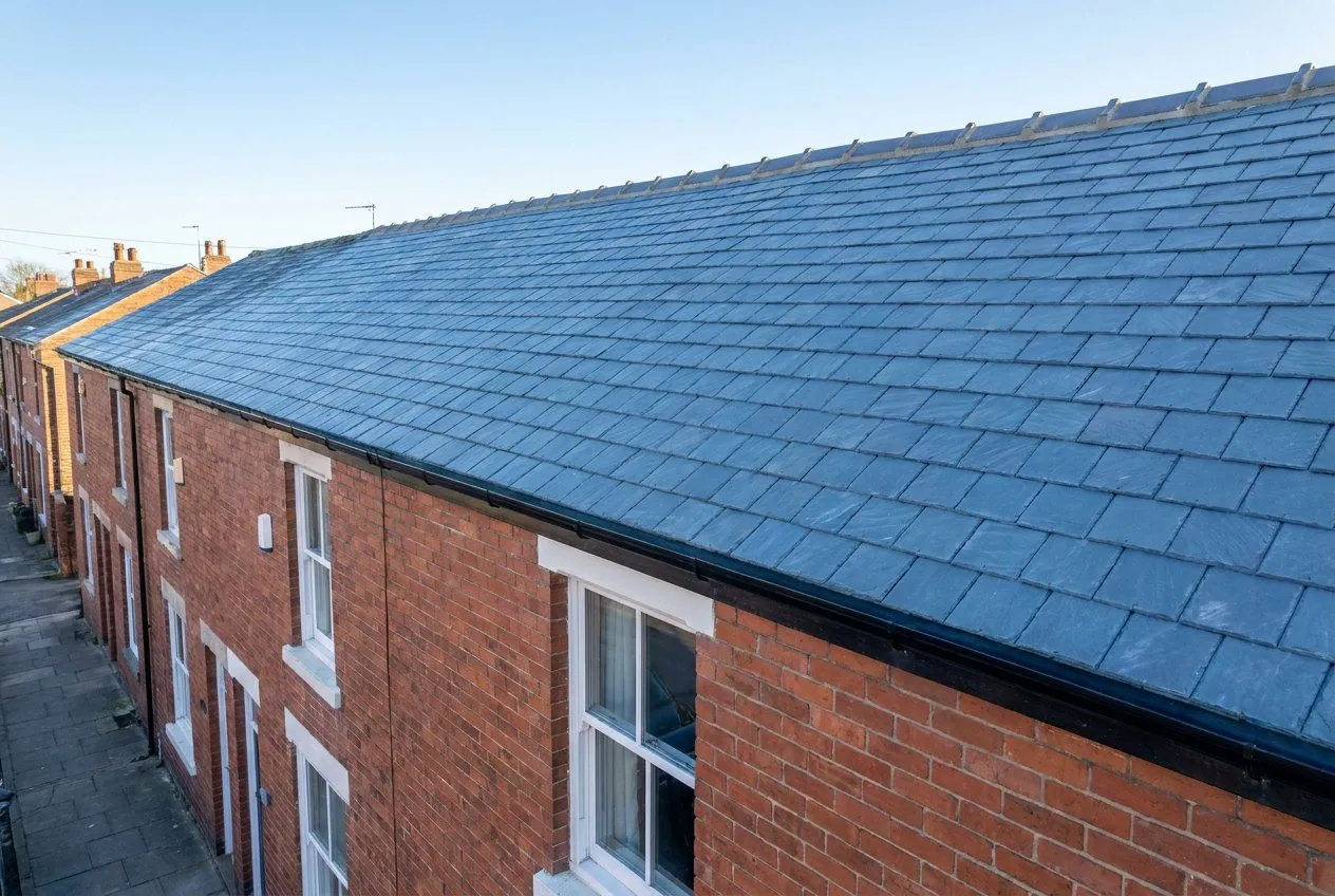 Slate roof on a terraced house in Stockport