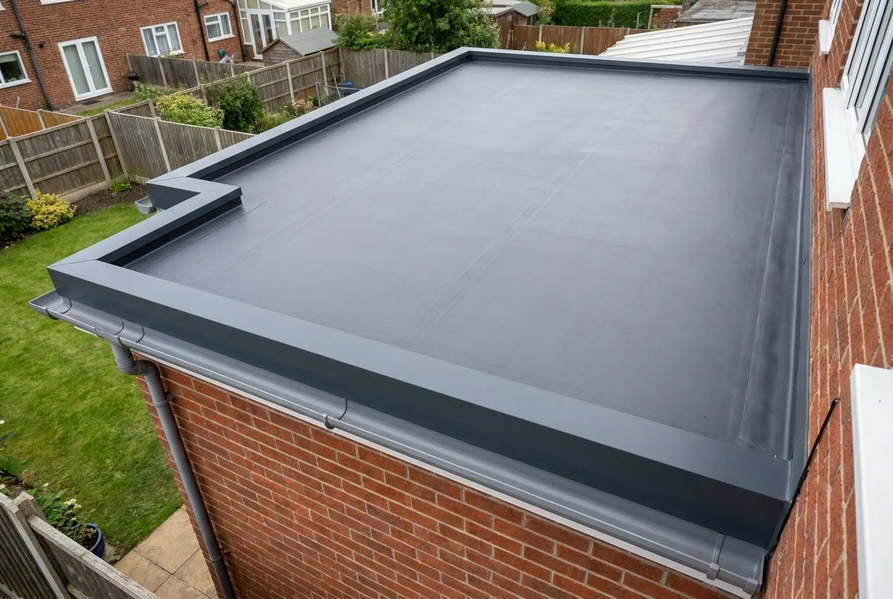 Flat roof on a rear extension