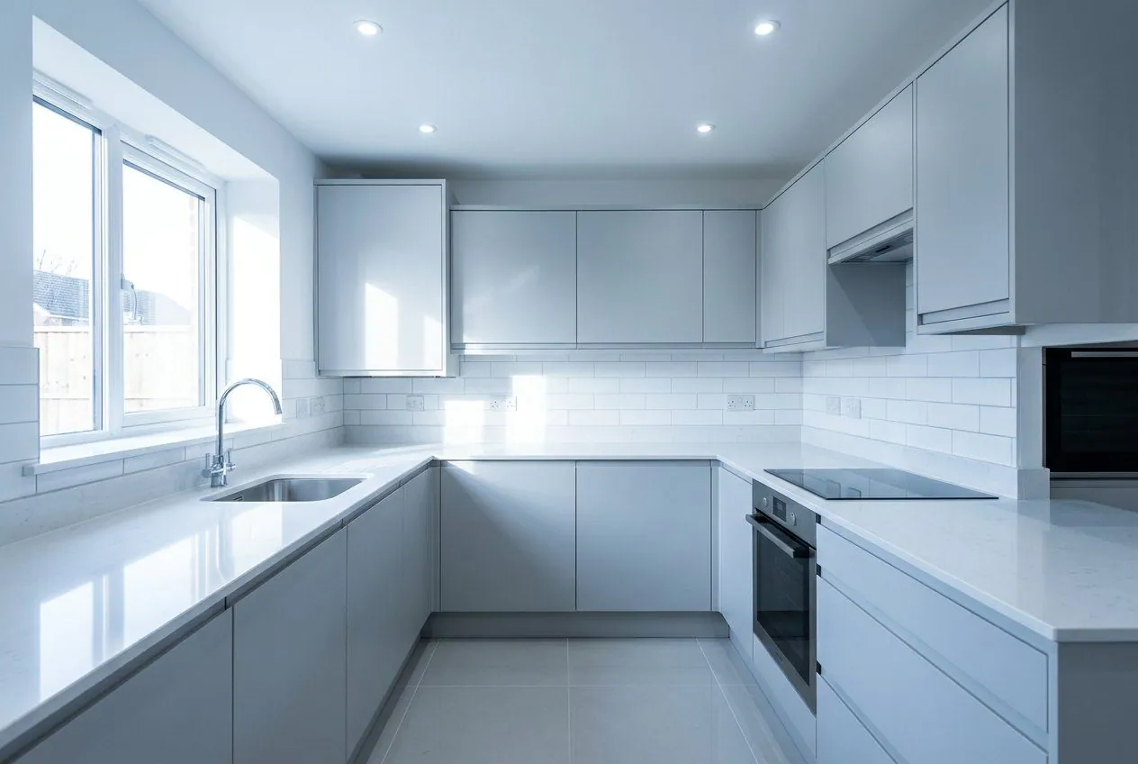 Kitchen with new LED downlights
