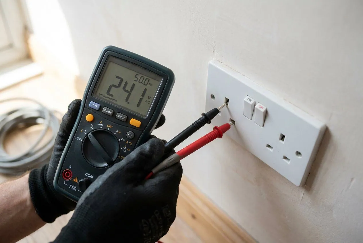 Electrical testing in progress